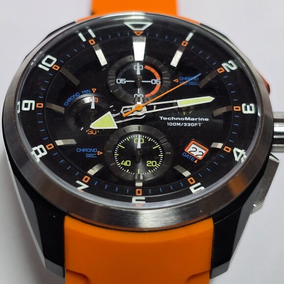 Technomarine Men's Watch Ocean Quantum Chrono Orange and Black TM-318128 - Picture 3 of 7